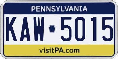 PA license plate KAW5015