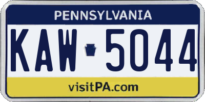 PA license plate KAW5044