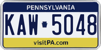 PA license plate KAW5048