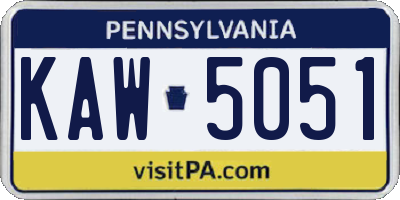 PA license plate KAW5051