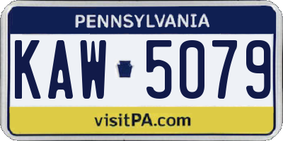PA license plate KAW5079