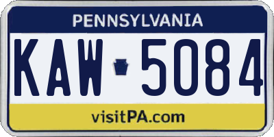 PA license plate KAW5084