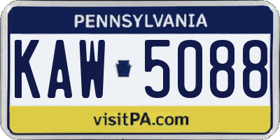 PA license plate KAW5088