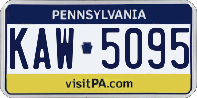 PA license plate KAW5095