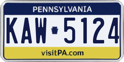PA license plate KAW5124