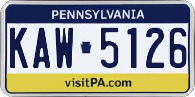 PA license plate KAW5126