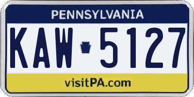 PA license plate KAW5127