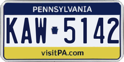 PA license plate KAW5142