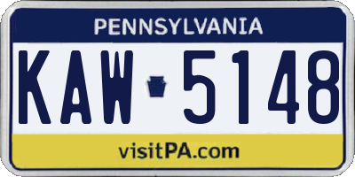 PA license plate KAW5148