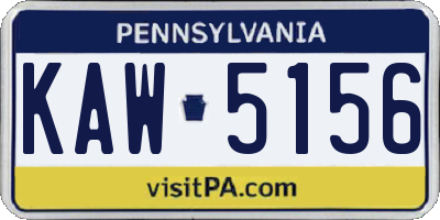 PA license plate KAW5156