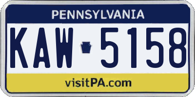 PA license plate KAW5158