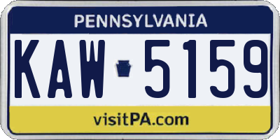 PA license plate KAW5159
