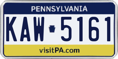 PA license plate KAW5161