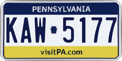PA license plate KAW5177
