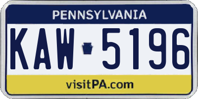 PA license plate KAW5196
