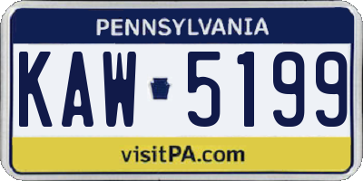 PA license plate KAW5199