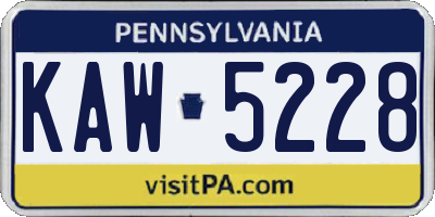 PA license plate KAW5228