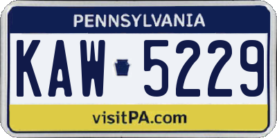 PA license plate KAW5229