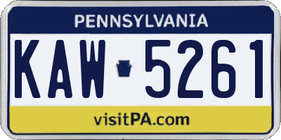 PA license plate KAW5261
