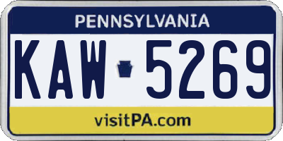 PA license plate KAW5269