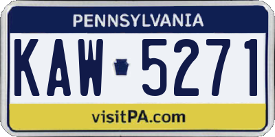 PA license plate KAW5271