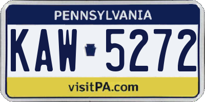 PA license plate KAW5272