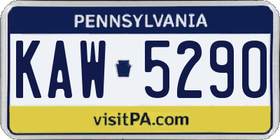 PA license plate KAW5290