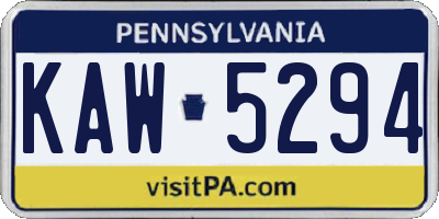 PA license plate KAW5294