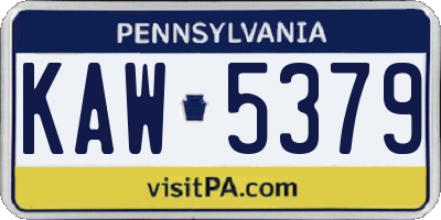 PA license plate KAW5379