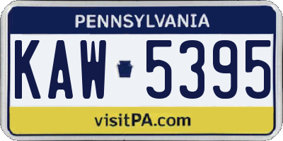 PA license plate KAW5395