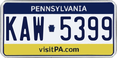 PA license plate KAW5399