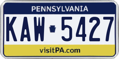PA license plate KAW5427
