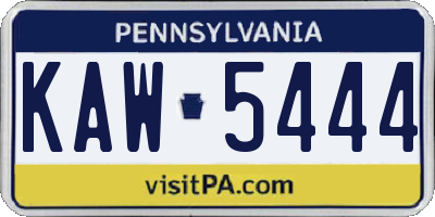 PA license plate KAW5444
