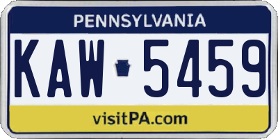 PA license plate KAW5459