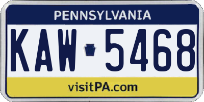 PA license plate KAW5468