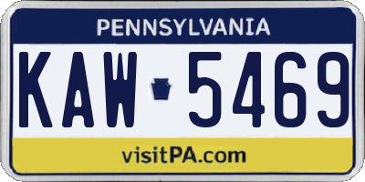 PA license plate KAW5469
