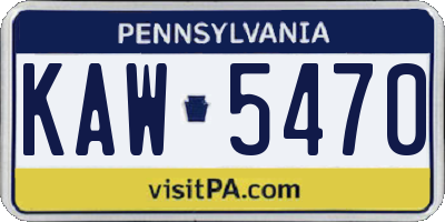 PA license plate KAW5470