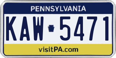 PA license plate KAW5471