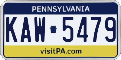 PA license plate KAW5479