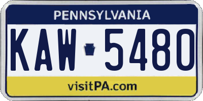 PA license plate KAW5480