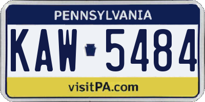 PA license plate KAW5484