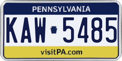 PA license plate KAW5485