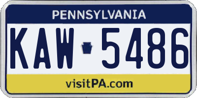 PA license plate KAW5486
