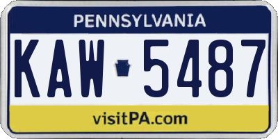 PA license plate KAW5487