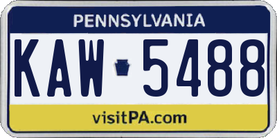 PA license plate KAW5488