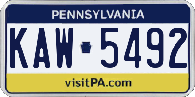 PA license plate KAW5492