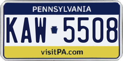 PA license plate KAW5508