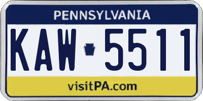 PA license plate KAW5511