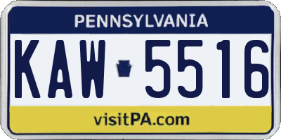 PA license plate KAW5516