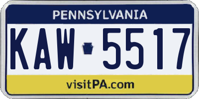 PA license plate KAW5517